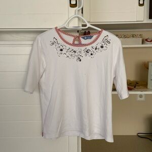 Vintage White T-Shirt with Floral design